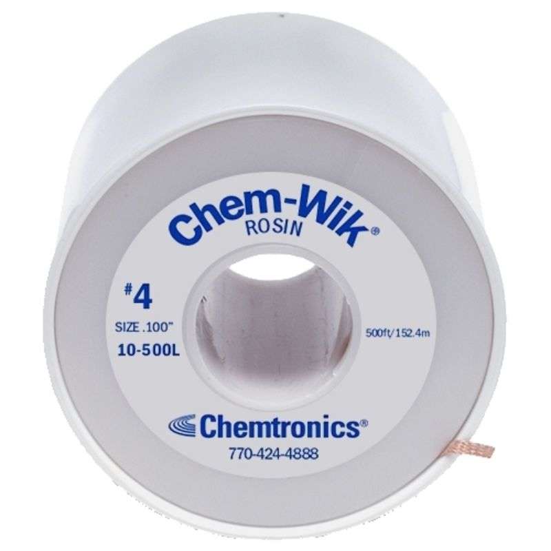 Chem-Wik® Rosin Desoldering Braid .100" x 500', Blue, Standard Spool